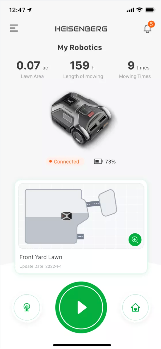 Robotic Mower App Interface